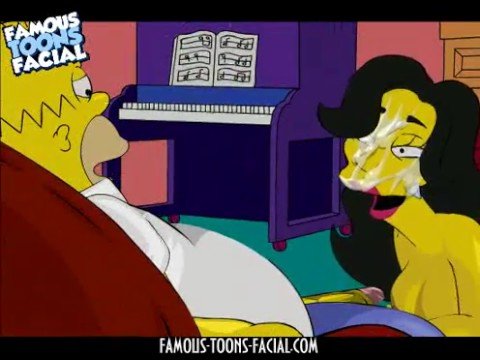 Гомер Симпсон имеет красивую барышню на глазах у Мардж